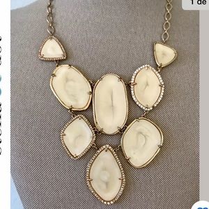 Stella and dot Fiona bib necklace gold and ivory